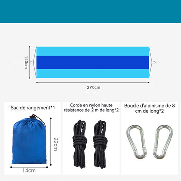 Hamac 270x140cm hamac de camping en plein air peut supporter 300 kg doux et confortable pour le camping en plein air et le jardin